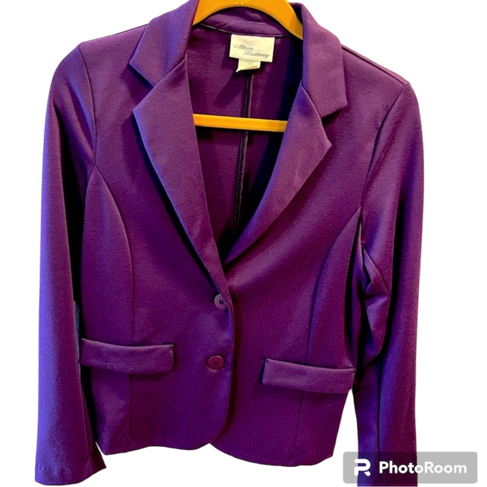 Rich Purple Two Button Blazer by Allison Brittney.  New with Tag.  Size = Large.